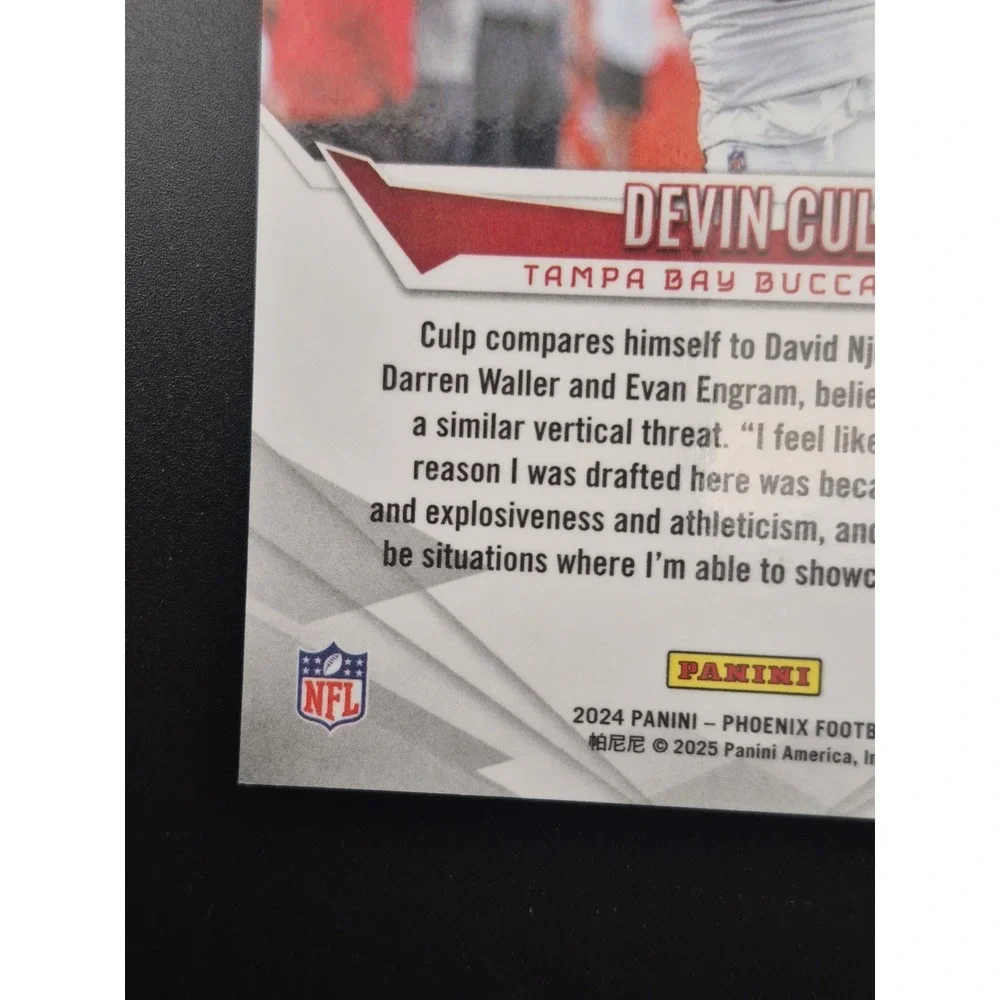 2024 Panini Phoenix Football Devin Culp #176 Red Lazer /199 (RC) Buccaneers